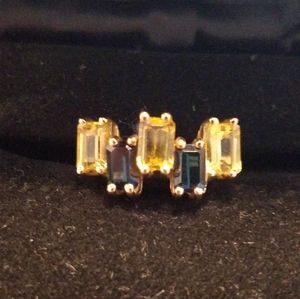 Woman's Sapphire and Citrine ring